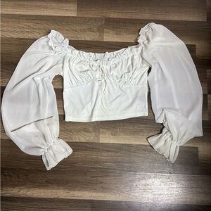Elegant White Off-Shoulder Women's Top